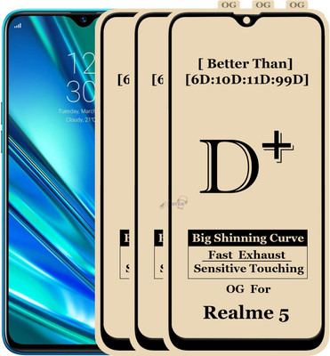 Xester Edge To Edge Tempered Glass for REALME 5(Pack of 3)
