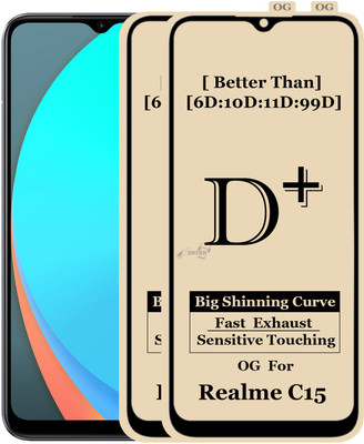 HQ Protection Edge To Edge Tempered Glass for REALME C15(Pack of 2)