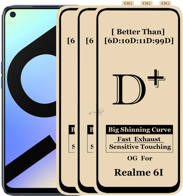 Xester Edge To Edge Tempered Glass for REALME 6I(Pack of 3)