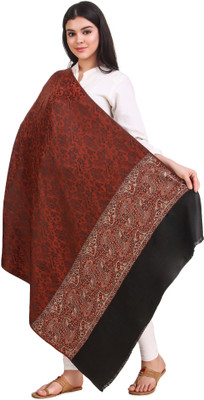WILLEY Wool Printed Women Shawl(Brown)