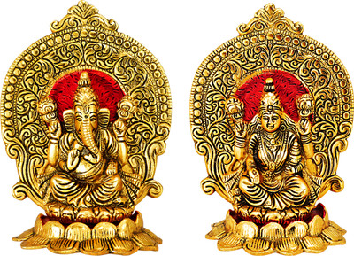 NAVYAKSH White Shivling Shiva Ling/Shivling with Brass Plate, Kalash with Stand 1 Pieces Decorative Showpiece  -  17 cm(Brass, Gold)
