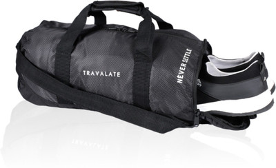 Travalate Duffel Bag, Lightweight Polyester Sports Gym bag(Black, Kit Bag)