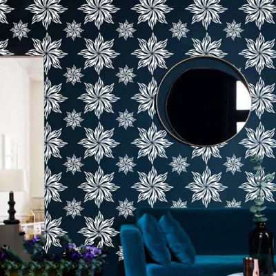 DECORNOWRDM Size : ( 16-inch x 24-inch) Outraged Flower Reusable DIY Wall Stencil for Home Decoration wall stencil Stencil(Pack of 1, Outraged Flower)