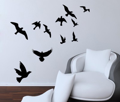 WALLSTICK 45 cm Happy Birds Beautiful Decorative wallsticker Self Adhesive Sticker(Pack of 1)