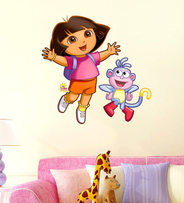 HAPPYSTICKY 60 cm Dora Removable Sticker(Pack of 1)