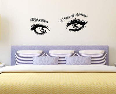 WALLDECORS 60.96 cm BEAUTIFUL EYES IMAGE Self Adhesive Sticker(Pack of 1)