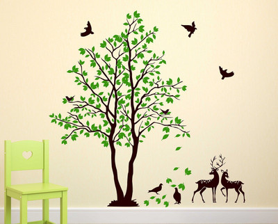 Wallzone 100 cm TREE Removable Sticker(Pack of 1)