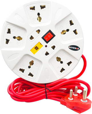 ShopGlobal 6 Amp Multi Plug Point Strip, Cord (2.8 Meter) 7 Socket Extension Boards(White)