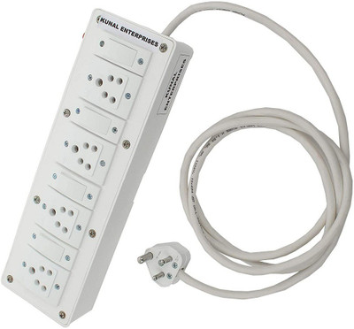 kunal Extension Board with Long Wire 3 Meter (1.5) MMand 4 Individual Switch Cord 4 Socket 6 Amp 4  Socket Extension Boards(White, 3 m)