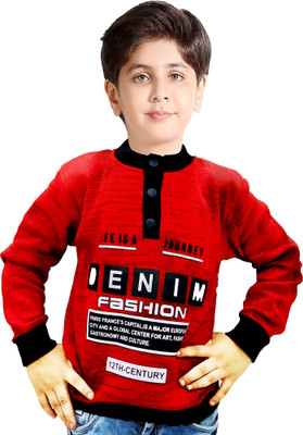 AD & AV Printed Round Neck Casual Boys Multicolor Sweater