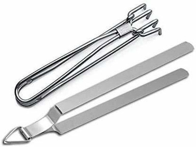 Peafowl chimtapakadcombo001 Stainless Steel Chapati Roti Chimta with Pakkad Serving Tong Set (Pack of 2) 22 cm Utility Tongs(Pack of 2)
