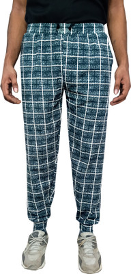 Indistar Checkered Men Grey Track Pants