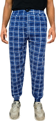 Indistar Printed Men Blue, White Track Pants