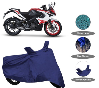 FabAuto Waterproof Two Wheeler Cover for Bajaj(Pulsar RS 200, Blue)