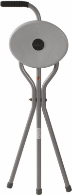 VISSCO Avanti L Shape With Foldable Seat,Weight Bearing Upto 70kg Walking Stick