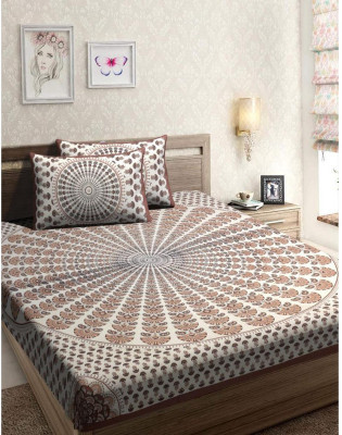 RATAN LAL TRADING 250 TC Cotton Double Solid Flat Bedsheet(Pack of 1, White)