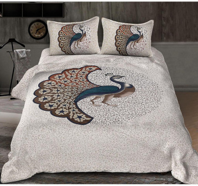 RATAN LAL TRADING 250 TC Cotton Double Solid Flat Bedsheet(Pack of 1, White)