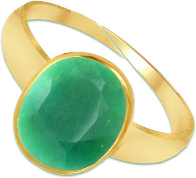 SRI VEDIC PRATISTHAN Metal Emerald Gold Plated Ring