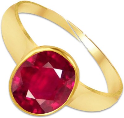 SRI VEDIC PRATISTHAN Metal Ruby Gold Plated Ring