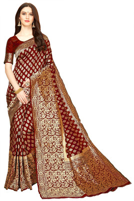 90% OFF on Kedar Fab Woven Banarasi Jacquard Saree(Maroon) 90% OFF on Kedar Fab Woven Banarasi Jacquard Saree(Maroon)