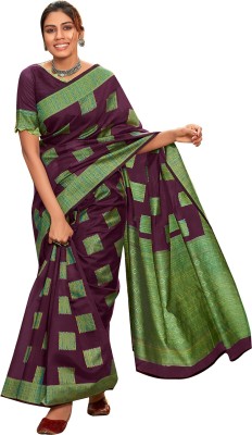 RAJESHWAR FASHION Woven Bollywood Jacquard, Cotton Silk Saree(Purple)