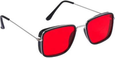 UZAK Retro Square Sunglasses(For Boys & Girls, Red)
