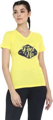 OFF LIMITS Printed Women V Neck Yellow T-Shirt