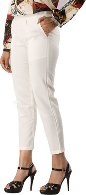 FASHION MONIKA Regular Fit Women White Trousers