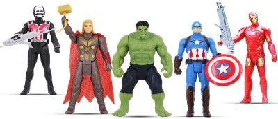 Aapaga Action Figure Super Heros Toy Set | Inspired By Avengers Marvel Characters Iron Man, Hulk, Thor, Captain America And Ant Man Toys Collection For Kids | Multi-Color | Size: 4.5 Inches | Set Of 5(Multicolor)