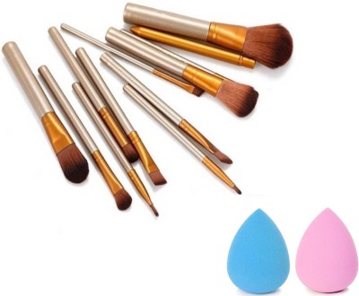 Love Nature Cosmetikaa Makeup Brush Set Of 12 + 2 Pcs Beauty Blender(Pack of 14)