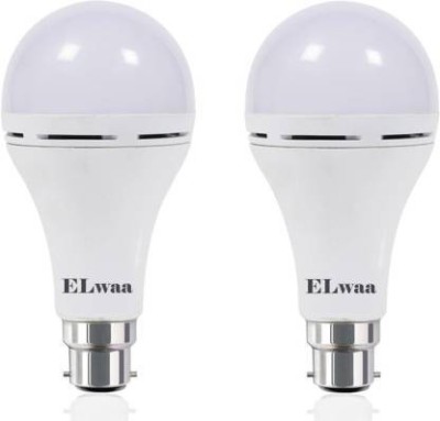 ELWAA 9 W Round B22 Inverter Bulb(White, Pack of 2)