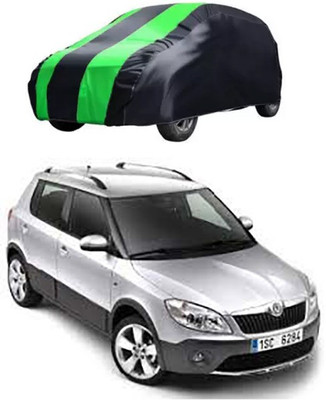 QualityBeast Car Cover For Skoda Fabia Scout (Without Mirror Pockets)(Green, Black)