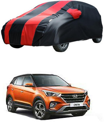 QualityBeast Car Cover For Hyundai Creta (With Mirror Pockets)(Red, Black)