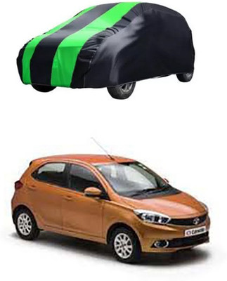 QualityBeast Car Cover For Tata Tiago (Without Mirror Pockets)(Green, Black)