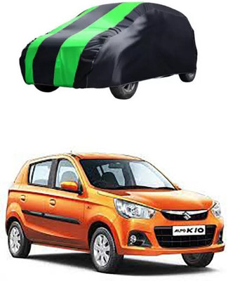 QualityBeast Car Cover For Maruti Suzuki Alto K10 (Without Mirror Pockets)(Green, Black)