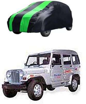 QualityBeast Car Cover For Mahindra Marshal (Without Mirror Pockets)(Green, Black)
