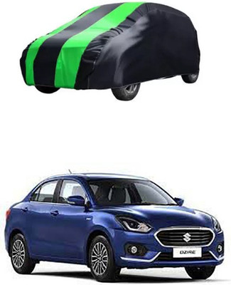 QualityBeast Car Cover For Maruti Suzuki Swift Dzire (Without Mirror Pockets)(Green, Black)