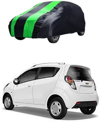QualityBeast Car Cover For Chevrolet Beat (Without Mirror Pockets)(Green, Black)