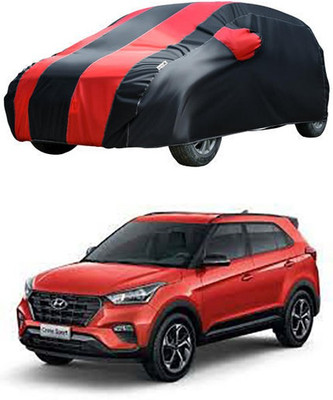 QualityBeast Car Cover For Jeep Compass (Without Mirror Pockets)(Red, Black)