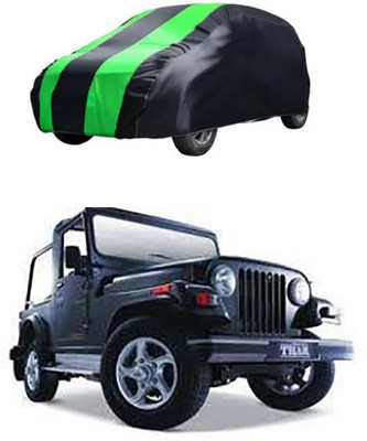 QualityBeast Car Cover For Mahindra Thar (Without Mirror Pockets)(Green, Black)