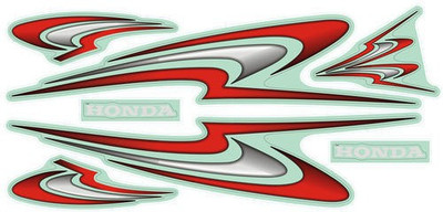 HRBull Sticker & Decal for Bike(Red, Silver)