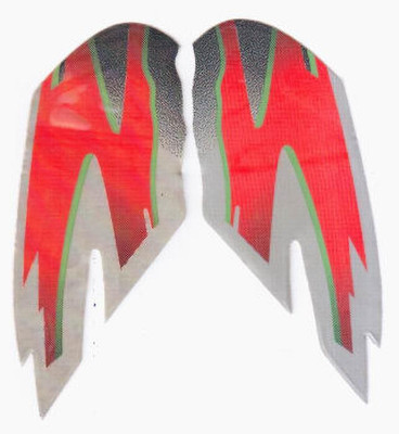 BR BULL Sticker & Decal for Bike(Red, Silver)