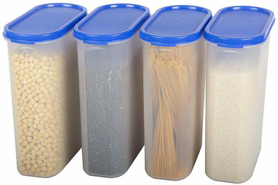 Cutting EDGE Plastic Utility Container  - 2400 ml(Pack of 4, Blue, Clear)