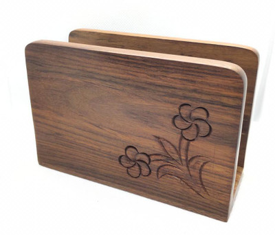 Kesha Spree 1 Compartments Wood Napkin Holder(Brown)