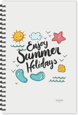 ESCAPER Enjoy Summer Holidays (Ruled - A5 Size - 8.5 x 5.5 inches) Designer Diary, Seasons Diary, Summer Quotes Diary A5 Diary Ruled 160 Pages(Multicolor)