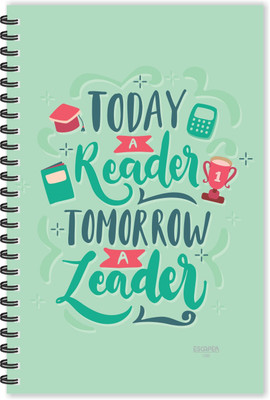 ESCAPER Reader vs Leader (Ruled - A5 Size - 8.5 x 5.5 inches) Designer Motivational Diary, Quotes on Diary A5 Diary Ruled 160 Pages(Multicolor)