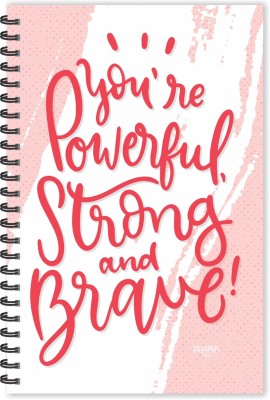 ESCAPER Powerful, Stong, Brave (Ruled - A5 Size - 8.5 x 5.5 inches) Designer Motivational Diary, Quotes on Diary A5 Diary Ruled 160 Pages(Multicolor)