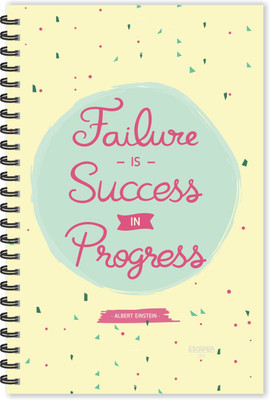 ESCAPER Failure is Success in Progress (Ruled - A5 Size - 8.5 x 5.5 inches) Designer Motivational Diary, Motivational Quotes Diary A5 Diary Ruled 160 Pages(Multicolor)