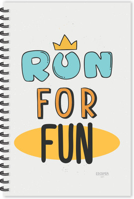 ESCAPER Run for Fun (Ruled - A5 Size - 8.5 x 5.5 inches) Designer Motivational Diary, Gift Diary A5 Diary Ruled 160 Pages(Multicolor)