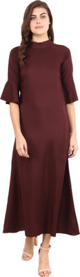 Shyammc Women Gown Brown Maxi/Full Length Dress